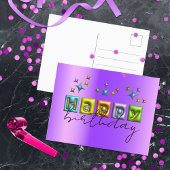 Opgeblazen 3D-typografie en glitters Gefeliciteerd Briefkaart