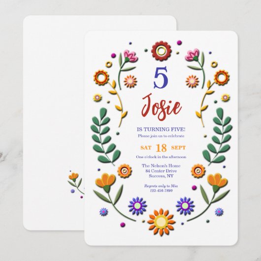 Opgeblazen Bloemen Kaart (Voorkant / Achterkant)