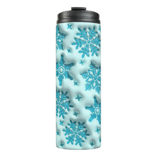 Opgeblazen sneeuwvlokken Puffy Tumbler: Snip in de Thermosbeker