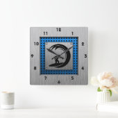 Opgeborgen metalen uiterlijk surfbaar vierkante klok (Huis)