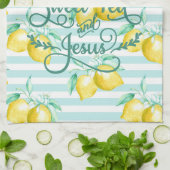 Opgebracht op Sweet Tea en Jesus | Lemon Pattern Theedoek (Gevouwen)