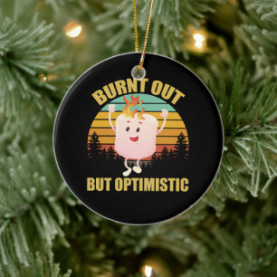 Opgebrand Maar Optimistisch Marshmallow Camping Re Keramisch Ornament