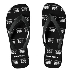 OPGEDRAGEN AAN GOD AANPASBARE KOELWITTE TEKST TEENSLIPPERS