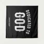 OPGEDRAGEN AAN GOD AANPASBARE KOELWITTE TEKST WANDKLEED (Voorkant (horizontaal))