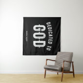 OPGEDRAGEN AAN GOD AANPASBARE KOELWITTE TEKST WANDKLEED (In Situ (horizontaal))
