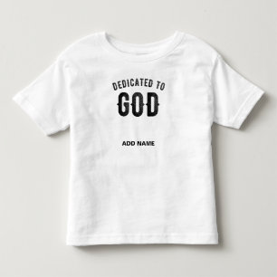 OPGEDRAGEN AAN GOD COOLE AANPASBARE ZWARTE TEKST KINDER SHIRTS