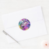 Opgefokte Flamingo Ronde Sticker (Envelop)