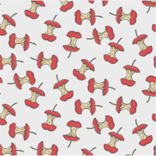 Opgegeten Appelklokhuis retro stijl leuk fruit pat Sticker