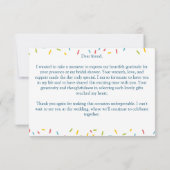 Opgegeten ijs bruidsshower bedankje bedankkaart (Achterkant)