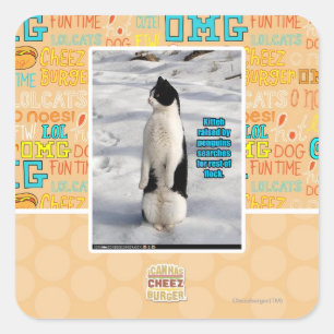 Opgegroeid door pinguïns vierkante sticker