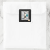 Opgegroeid door pinguïns vierkante sticker (Tas)