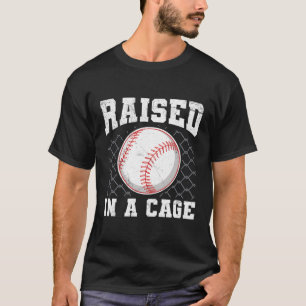 Opgegroeid in een kooi citaat voor een honkbal t-shirt
