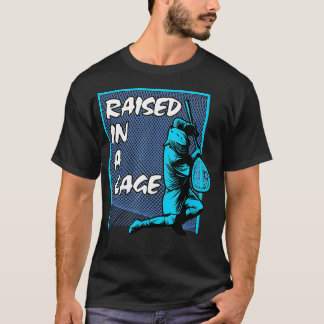 Opgegroeid in een kooi Lacrosse Lax Goalie T-shirt