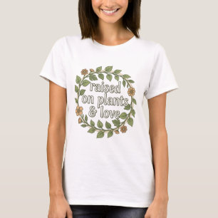 Opgegroeid met Planten en Liefde Retro Botanische T-shirt