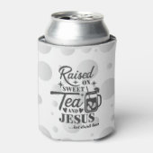 “Opgegroeid met Zoete Thee & Jezus” Koozie Flessen (Blikje Voorkant)