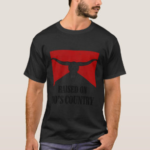 Opgegroeid op 90's Country Bull Skull Western Rode T-shirt