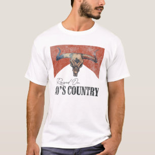 opgegroeid op 90's country Music Bull Skull We T-shirt