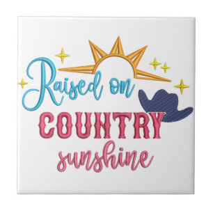 Opgegroeid op Country Sunshine Quote Westerne Cowb Tegeltje