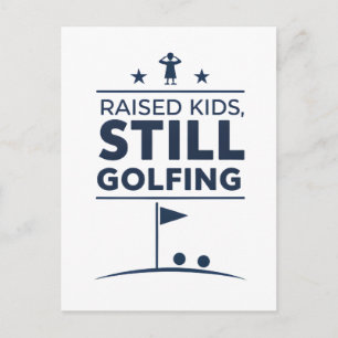 Opgegroeide Kinderen Nog Steeds Golfen Moderne Gol Feestdagenkaart