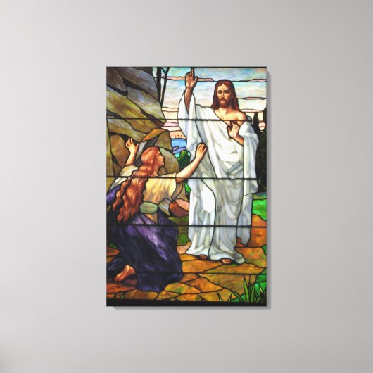 Opgeleefde Jesus Glas in lood Wrapped Canvas Art (Voorkant)