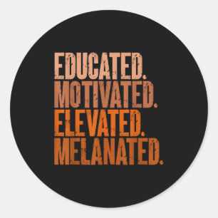 Opgeleid Gemotiveerd Verheven Melanated Zwarte His Ronde Sticker
