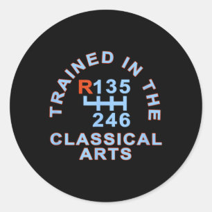 Opgeleid in de Clical Arts Funny Gift T-shirt Mann Ronde Sticker