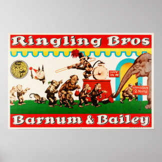 Opgeleide diercircus ringling Bros Barnum Baileys Poster
