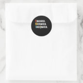 Opgeleide, gemotiveerde, gevaccineerde ronde sticker (Tas)