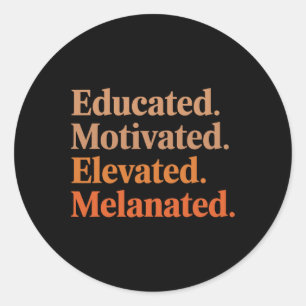 Opgeleide Gemotiveerde verhoogde Melanated Black P Ronde Sticker