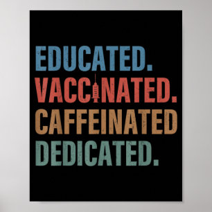 Opgeleide gevaccineerde cafeïnevrije verpleegkundi poster