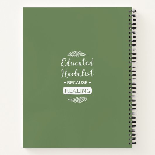 Opgeleide Herboristen natuurlijke geneeskunde Notitieboek (Achterkant)