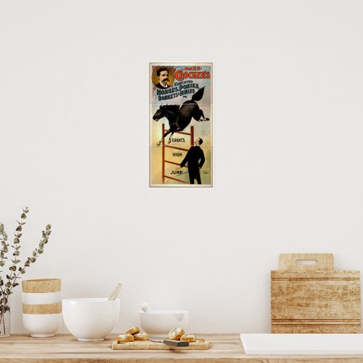 Opgeleide paarden, pony's, ezels en muildieren poster (Keuken)