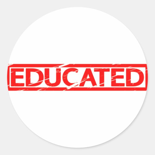 Opgeleide stempel ronde sticker (Voorkant)