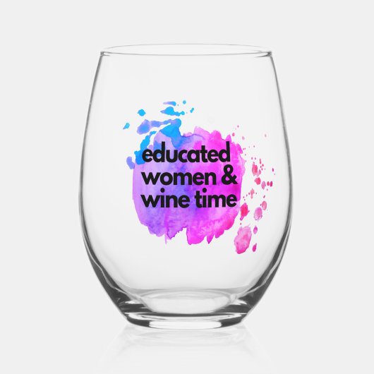 Opgeleide vrouwen en wijn tijd glas (Voorkant)