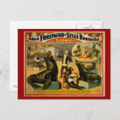 Opgeleide Zeeen Lionen en zegels Circus Poster Briefkaart (Voorkant / Achterkant)