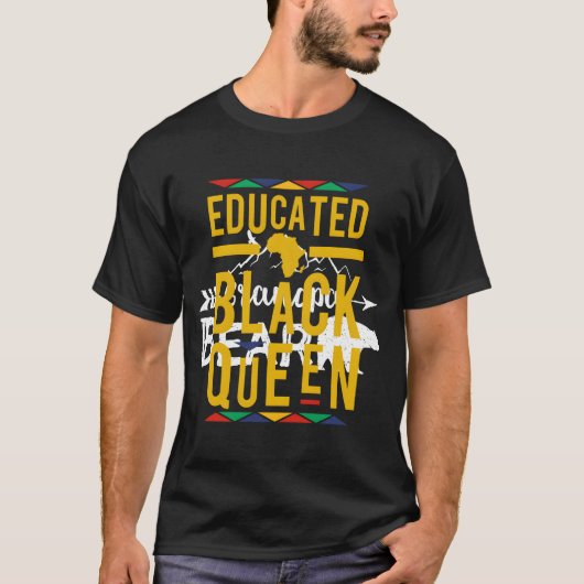 Opgeleide zwarte koningin t-shirt (Voorkant)