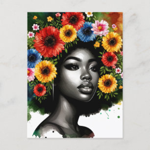 Opgeleide Zwarte Queen Melanin Vrouw HBCU Afstudee Briefkaart