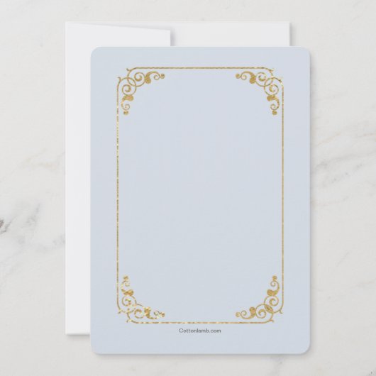 Opgemaakt in goudblauw Religieuze Uitnodiging (Achterkant)