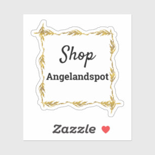 Opgemaakte winkelnaam sticker