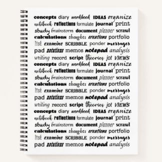 Opgenomen woorden notitieboek