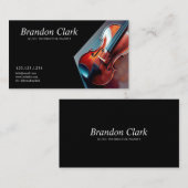 Opgepoetste viool close-up muziekinstructeur visitekaartje (Voorkant / Achterkant)