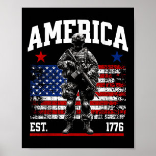 Opgericht 1776 Patriottische Amerikaanse Vintage V Poster