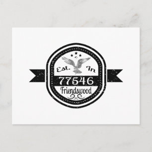 Opgericht in 77546 Friendswood Briefkaart