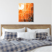 Opgerold Canvas 2D, Oranje zwart-witkleur Afdruk (Insitu (Slaapkamer))