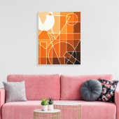 Opgerold Canvas 2D, Oranje zwart-witkleur Afdruk (Insitu (Woonkamer))
