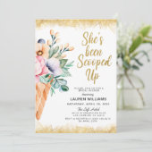 Opgerold ijpte ijsklok-bridale Shower-uitnodiging Kaart (Staand voorkant)