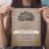 Opgerold in Love Rustic Tree Lights Couple's Showe Kaart