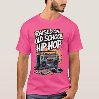 Opgerold op de hip-top van de oude school t-shirt