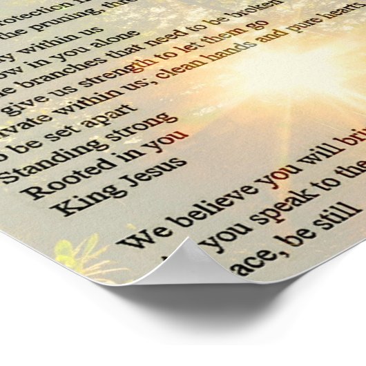 Opgerold - Prayer Poem Poster (Hoek)