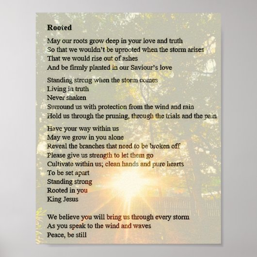 Opgerold - Prayer Poem Poster (Voorkant)
